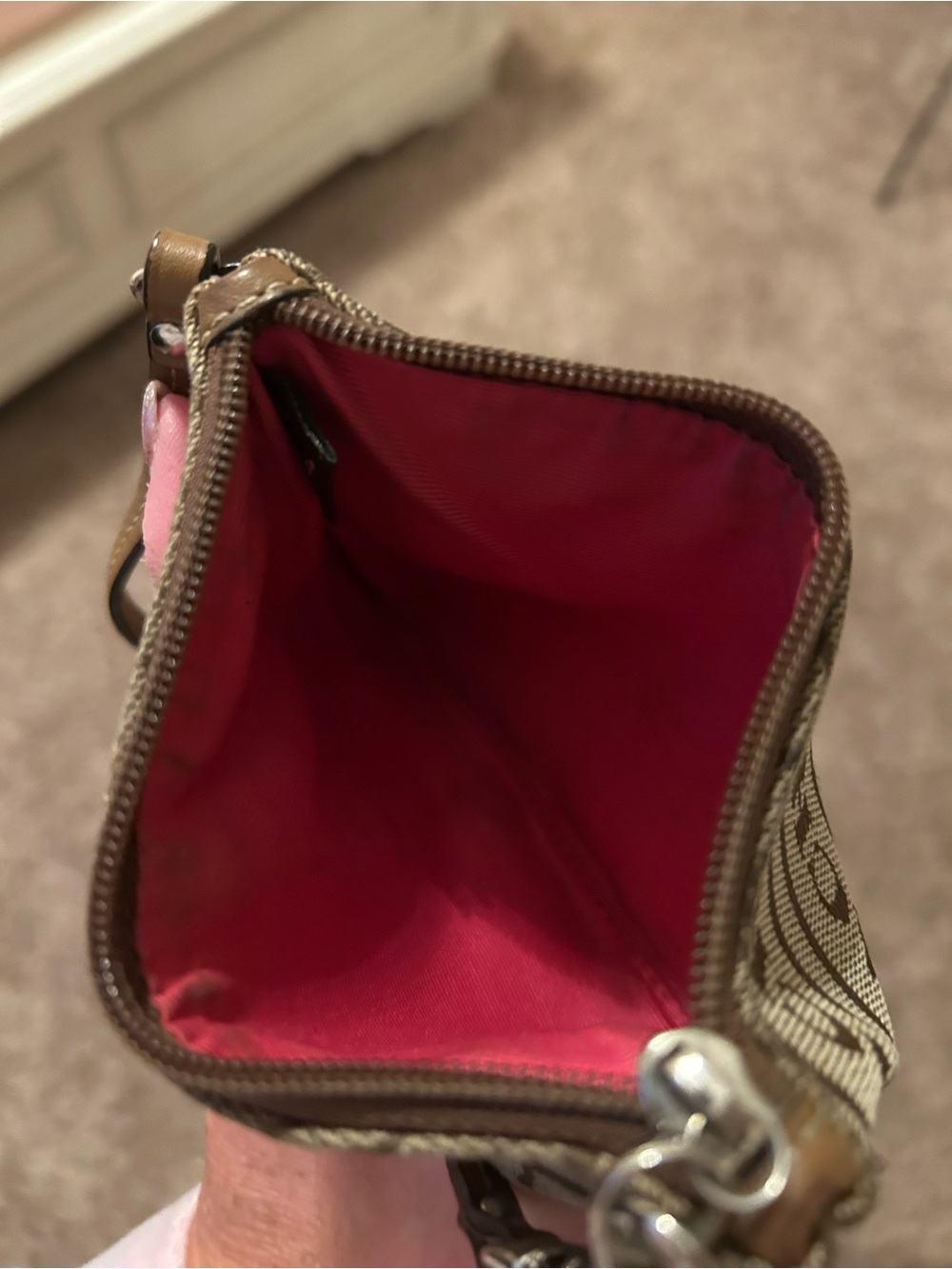 Coach Signature Stripe Wristlet - Picture 5 of 7